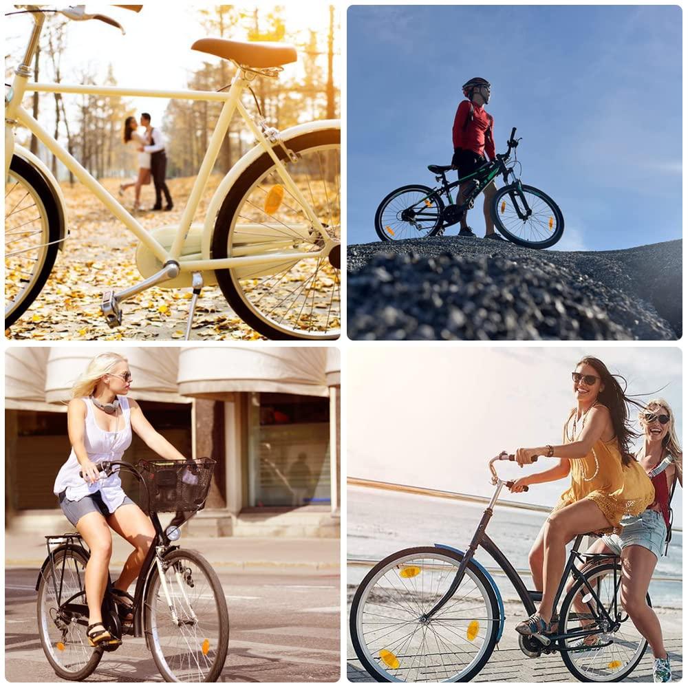 Phản xạ xe đạp, 12 mảnh màu cam/trắng mắt mèo phản chiếu xe đạp, đèn cảnh báo xe đạp, chức năng phản xạ mạnh và khả năng hiển thị tốt, người phát ngôn xe đạp phản xạ