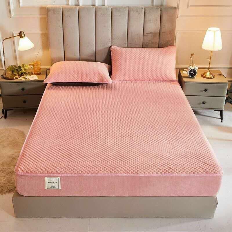 Bộ ga gối nỉ nhung mẫu mới 3 món 1m8x2m