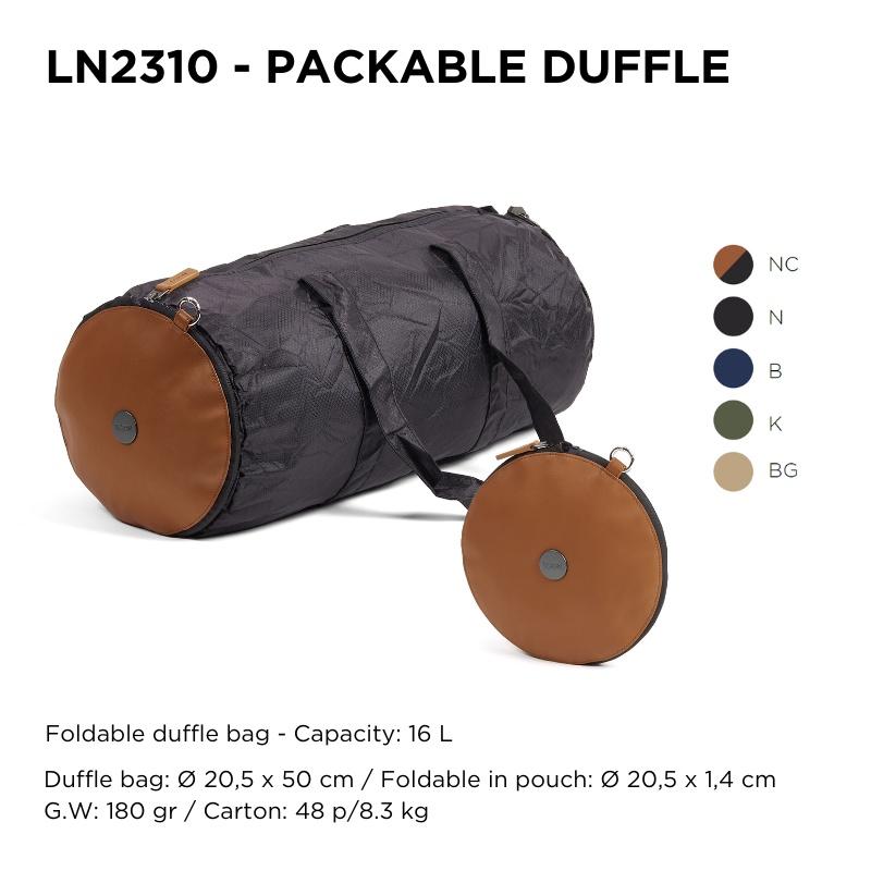 Túi thể thao gấp gọn 16L LEXON ví da - PACKABLE+ DUFFLE - LN2310 - Hàng chính hãng