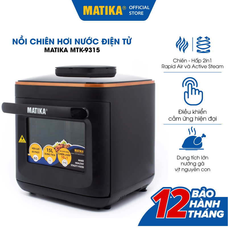 Nồi Chiên Hơi Nước MATIKA 15l MTK-9315, Hàng Chính Hãng