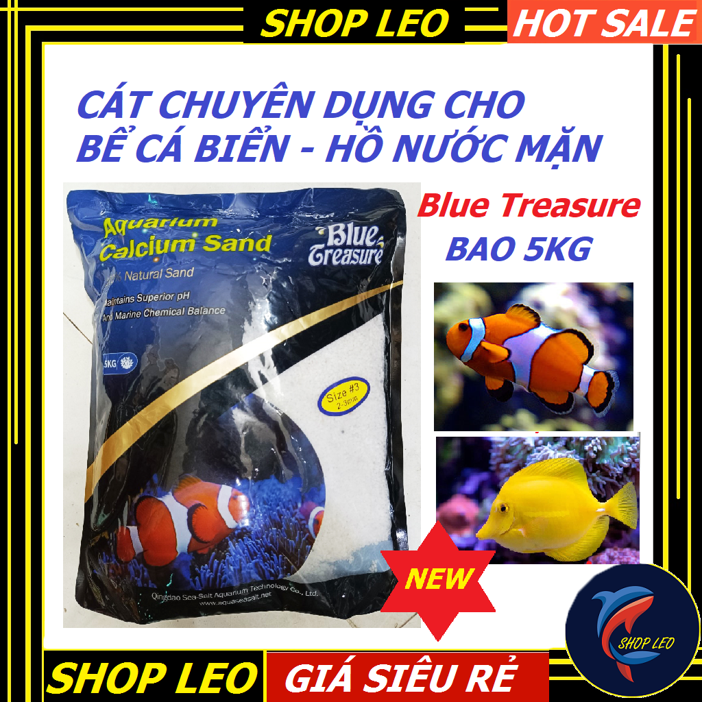 Cát cho hồ cá cảnh biển Blue Treasure - cát bể nước mặn - phụ kiện cá biển - shopleo