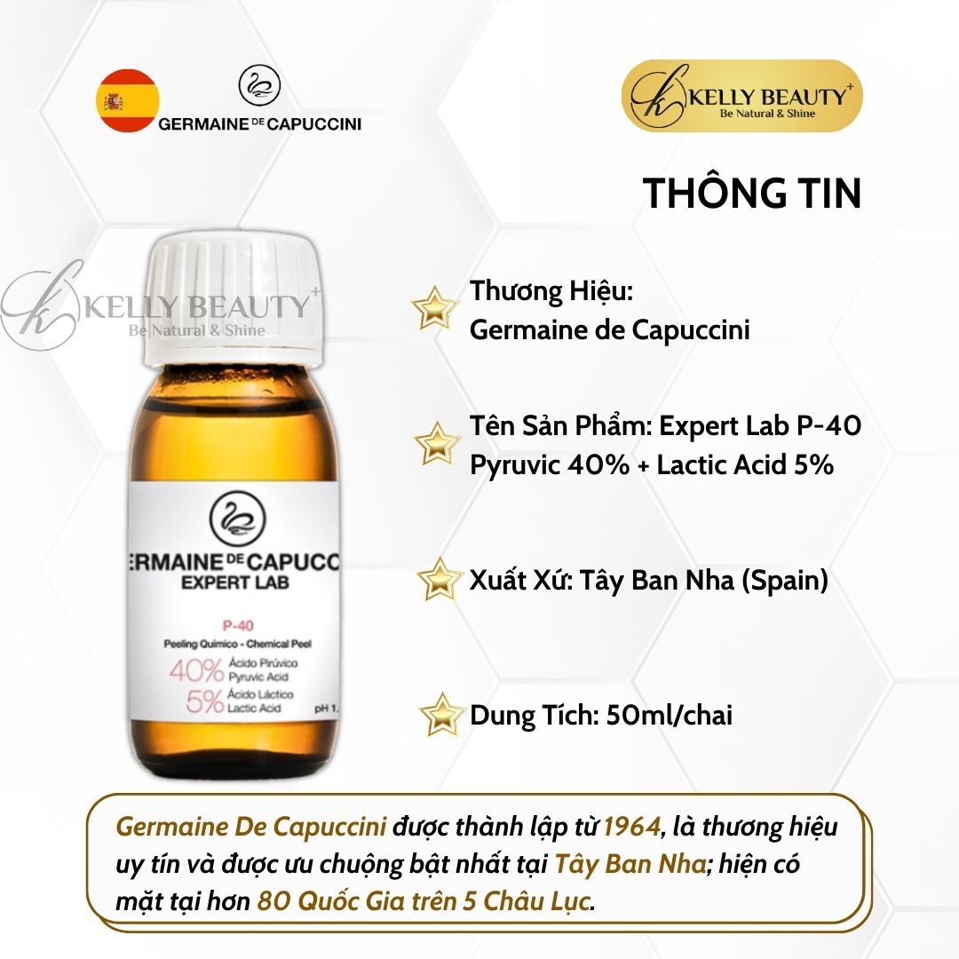 Peel Trẻ Hóa Căng Bóng Da Germaine Expert Lab Pyruvic Acid 40% Chemical Peel P-40 | Kelly Beauty