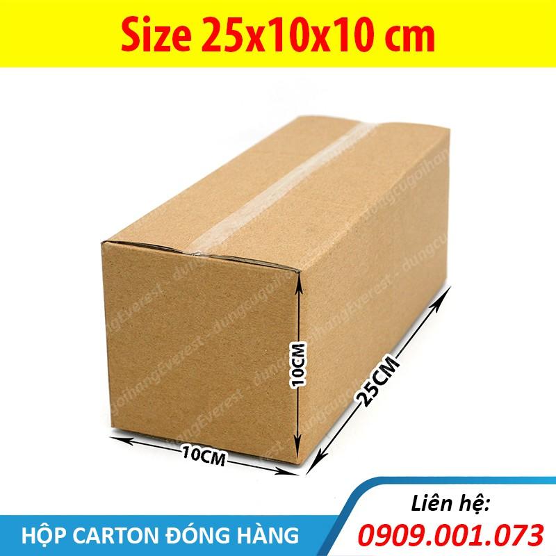 Hộp giấy P61 size 25x10x10 cm, thùng carton gói hàng Everest