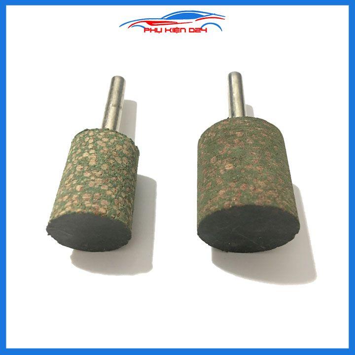 Mũi mài cao su xanh hình trụ trục lắp 6mm đánh bóng gỗ nhựa thạch cao