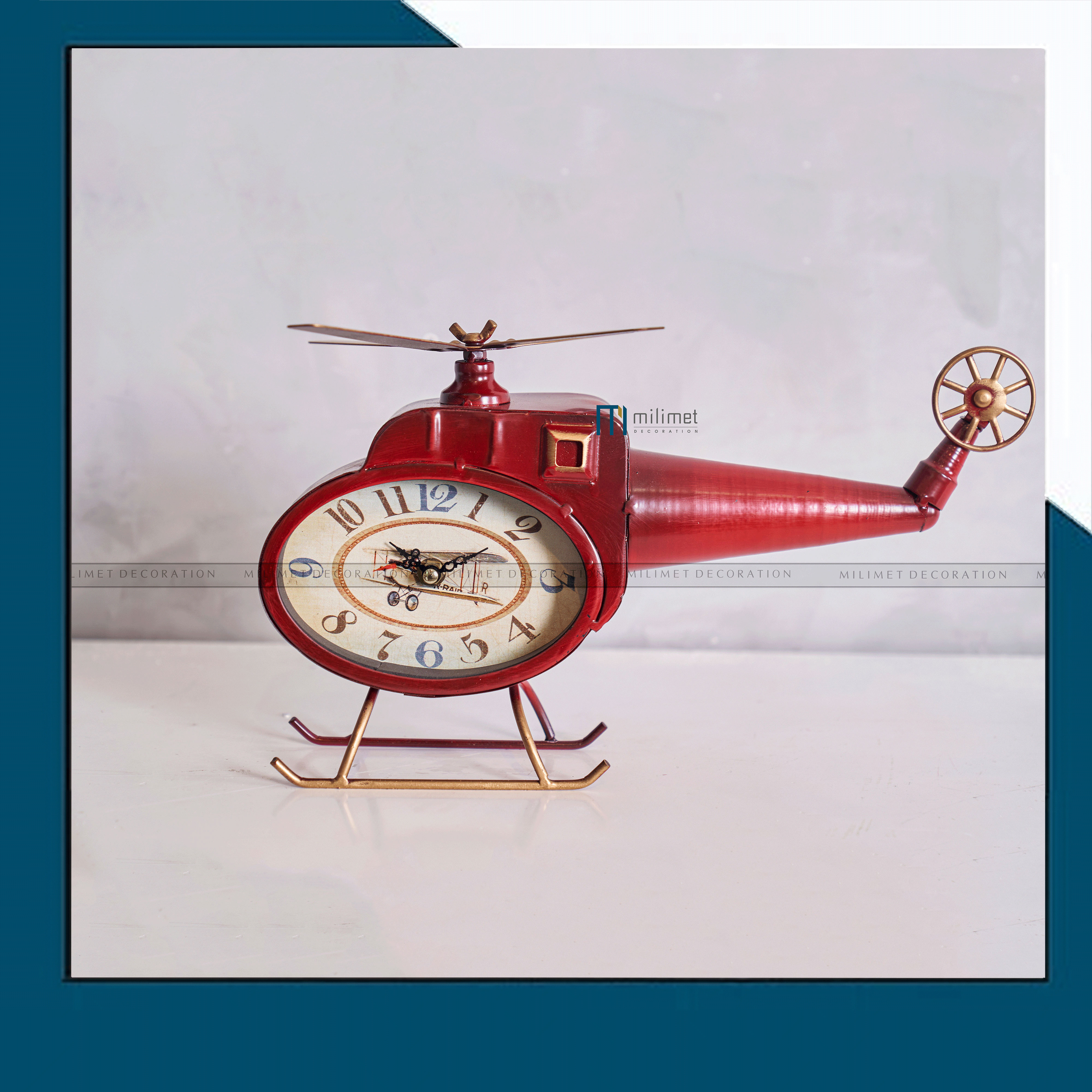 Đồng hồ máy bay/trực thăng để bàn trang trí