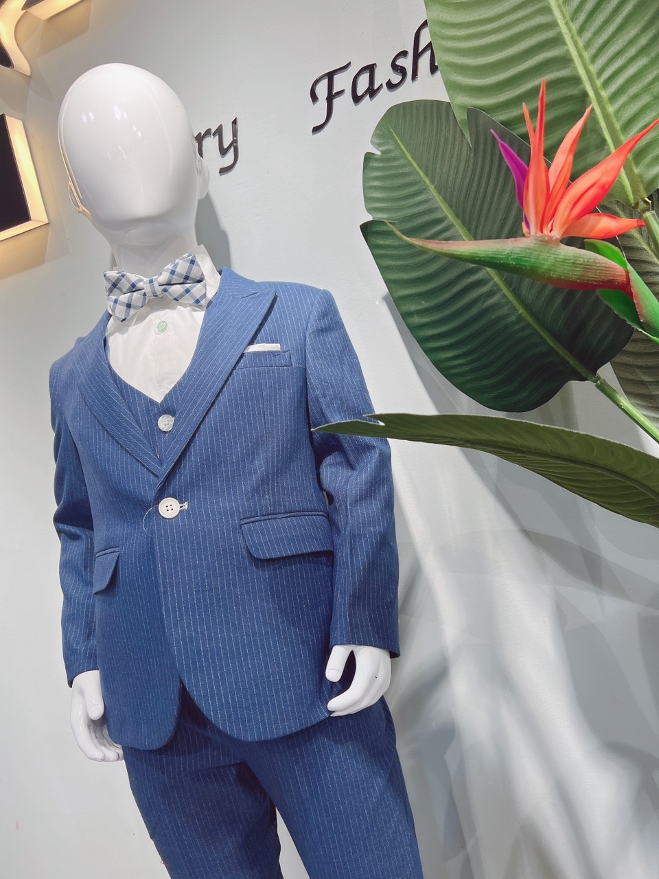 Vest bé trai cao cấp màu Xanh MS2015