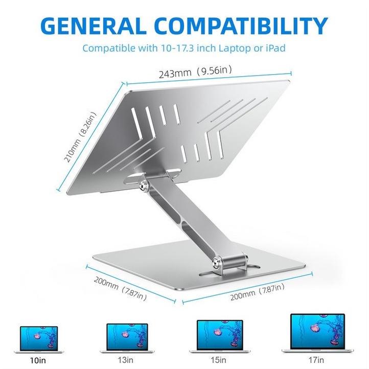 CP49 - Giá Đỡ Laptop Nhôm Cao Cấp Tản Nhiệt Macbook Máy 11 inch - 17 inch Để Bàn Sang Trọng.