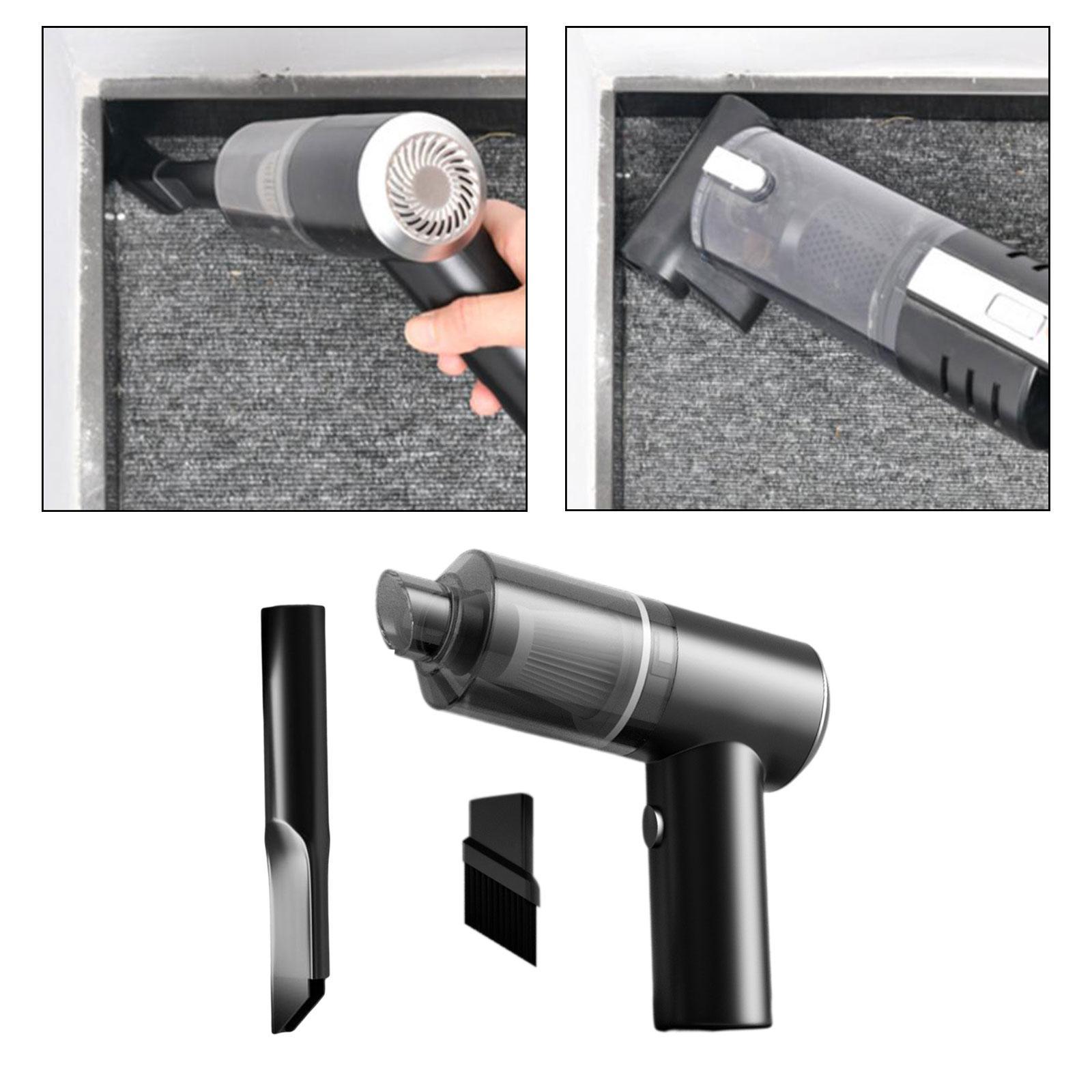 Mini Cordless Handheld Vacuum Cleaner with LED Light Detachable Black