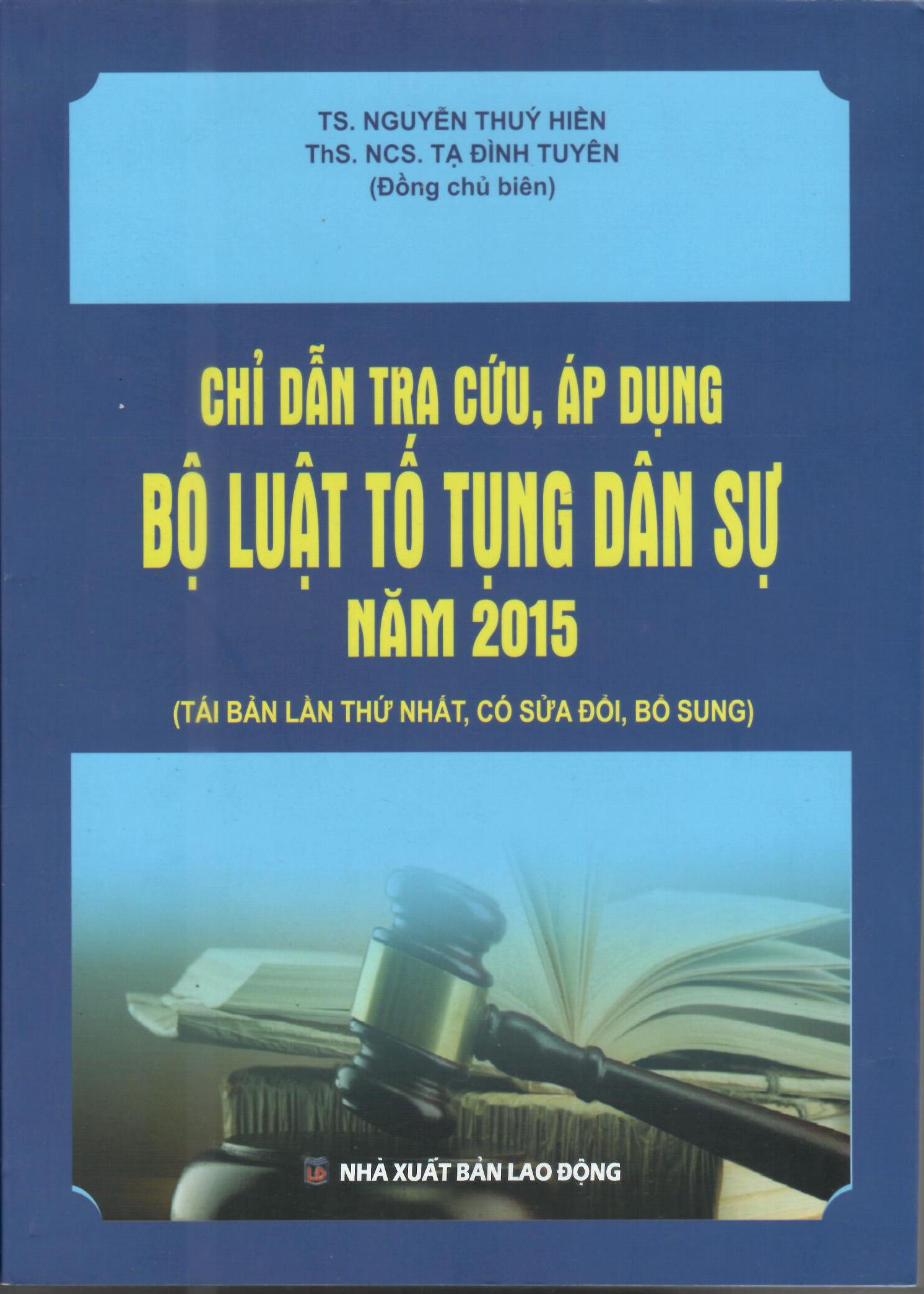 CHỈ DẪN TRA CỨU,ÁP DỤNG BỘ LUẬT TỐ TỤNG DÂN SỰ 2015