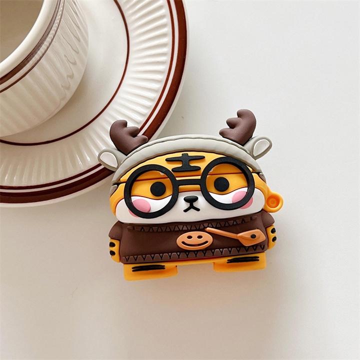 Bao Case cho Airpods 1/2/3/Pro Chú Hổ Đeo Kính , Ốp Airpods Cute - Mã TZAP397