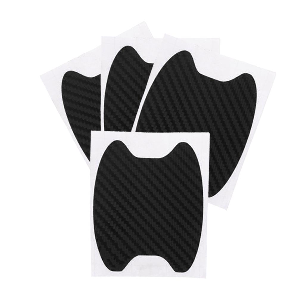 4 Pcs Carbon Fiber Anti Scratch Car Door Handle Protective Film