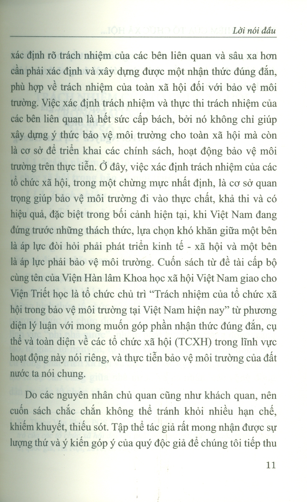 Trách Nhiệm Của Tổ Chức Xã Hội Trong Bảo Vệ Môi Trường Tại Việt Nam Hiện Nay (Sách Chuyên Khảo)