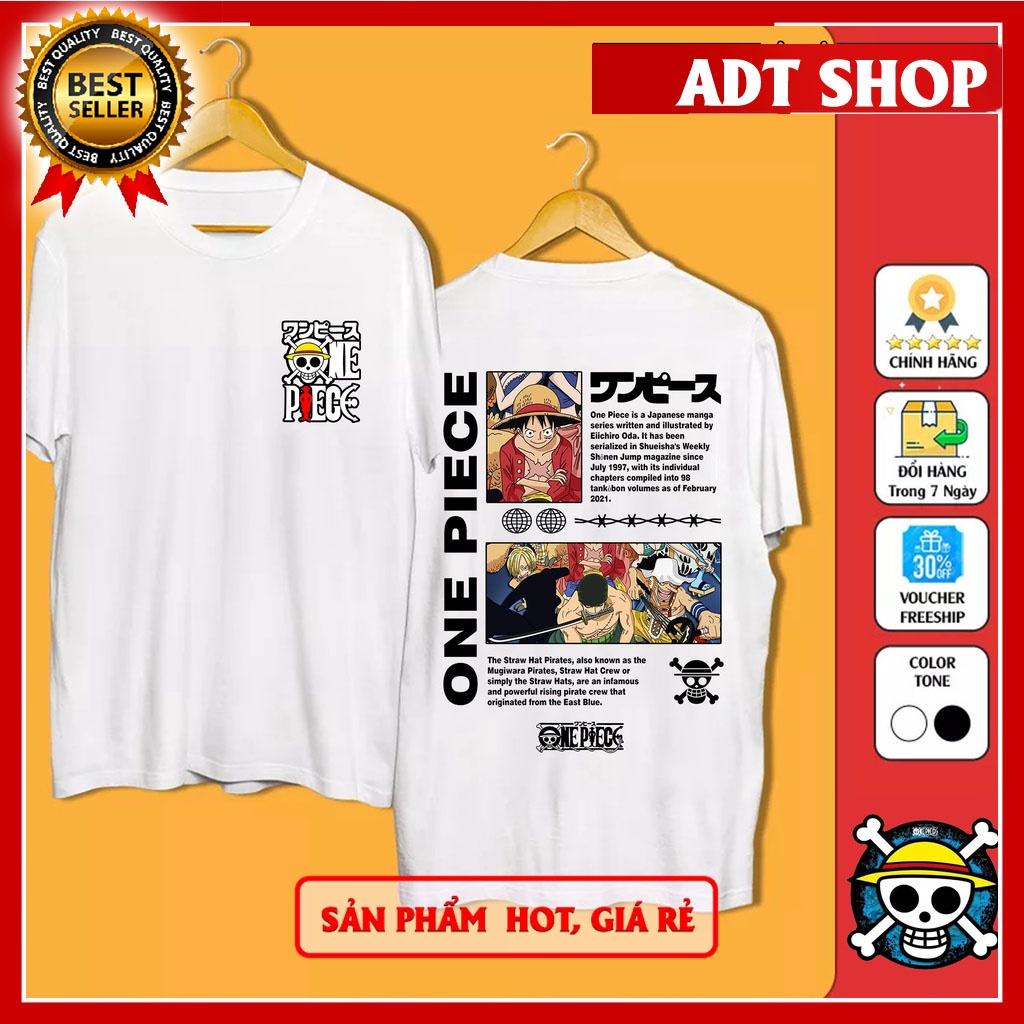 Áo Thun In Hình Monkey D. Luffy và Zoro 2 Mẫu Trắng và đen Cực Đẹp, Cực Ngầu AD|SHOP
