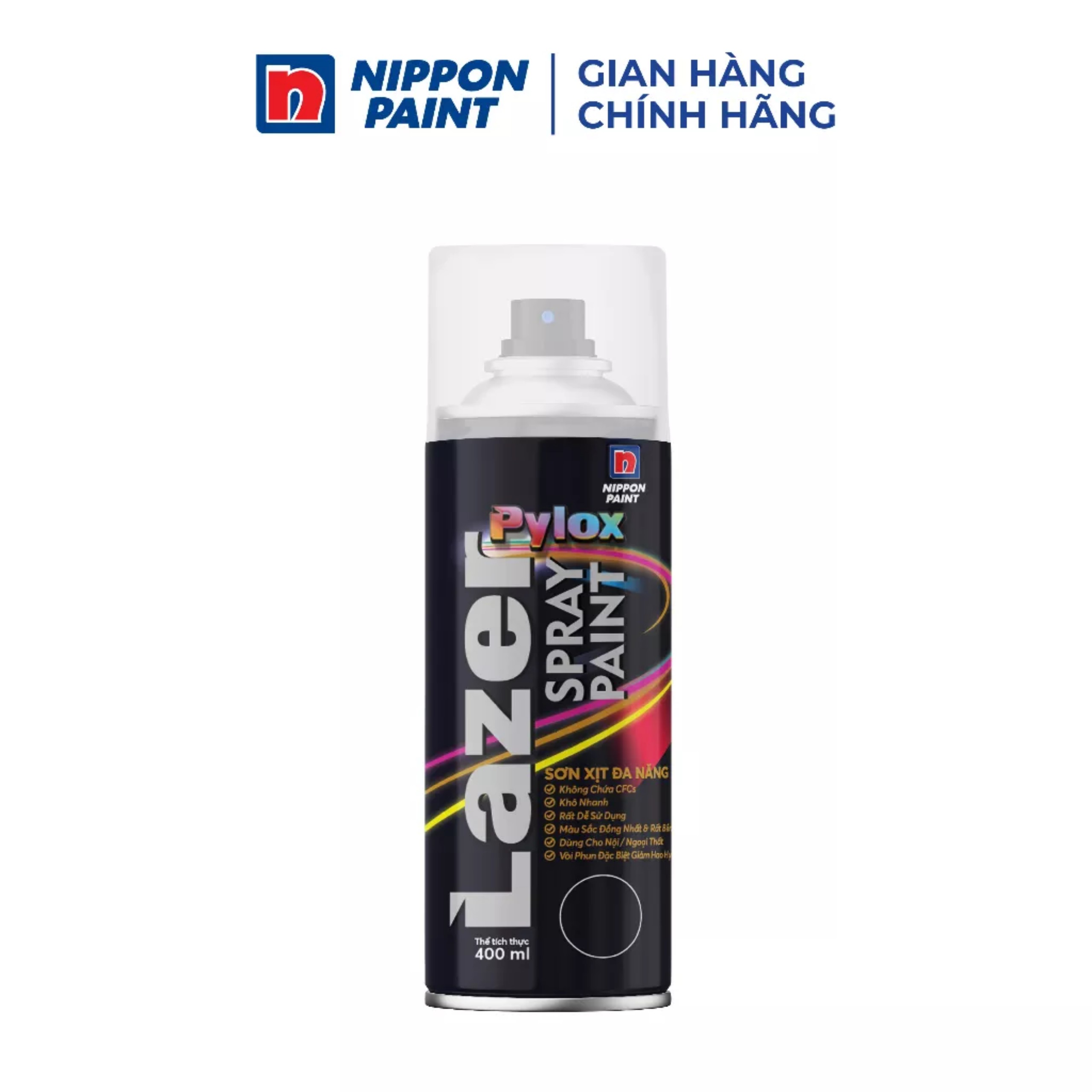 Sơn xịt Nippon Pylox Lazer phủ bóng trong suốt 400ML