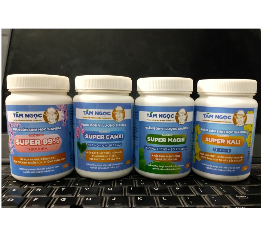 Combo 4 Lọ Phân bón sinh học SIAMB14 Tám Ngọc, Phát triển rễ mạnh, khắc phục hiện tượng vàng lá, ra hoa nhanh, đồng loạt, hoa to màu sắc rực rỡ...