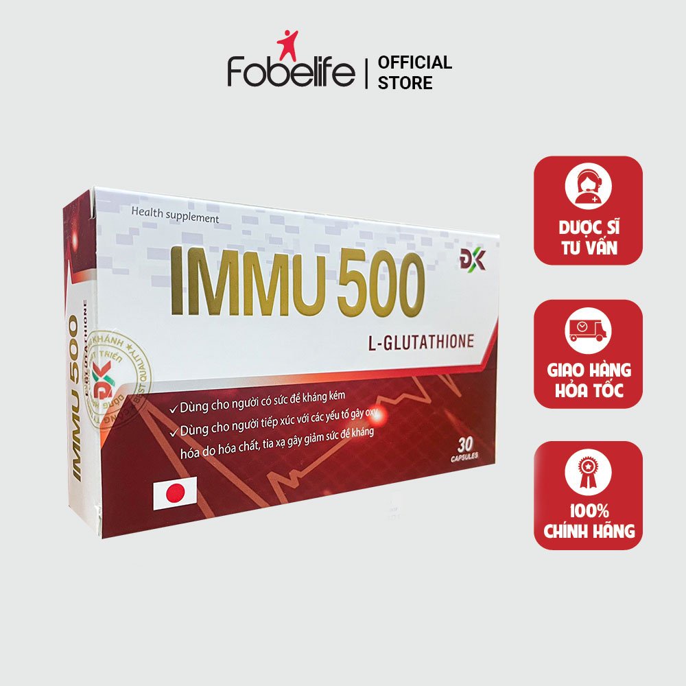 Viên Uống Giúp Làm Trắng Da Đẹp Da Ngăn Ngừa Lão Hóa IMMU 500