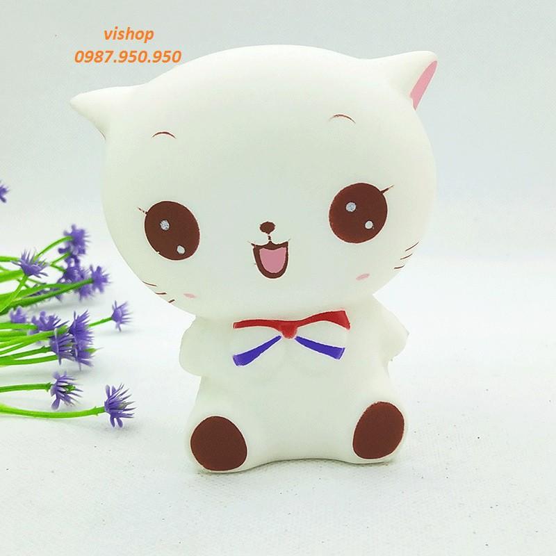 Squishy MÈO CƯỜI ĐEO NƠ