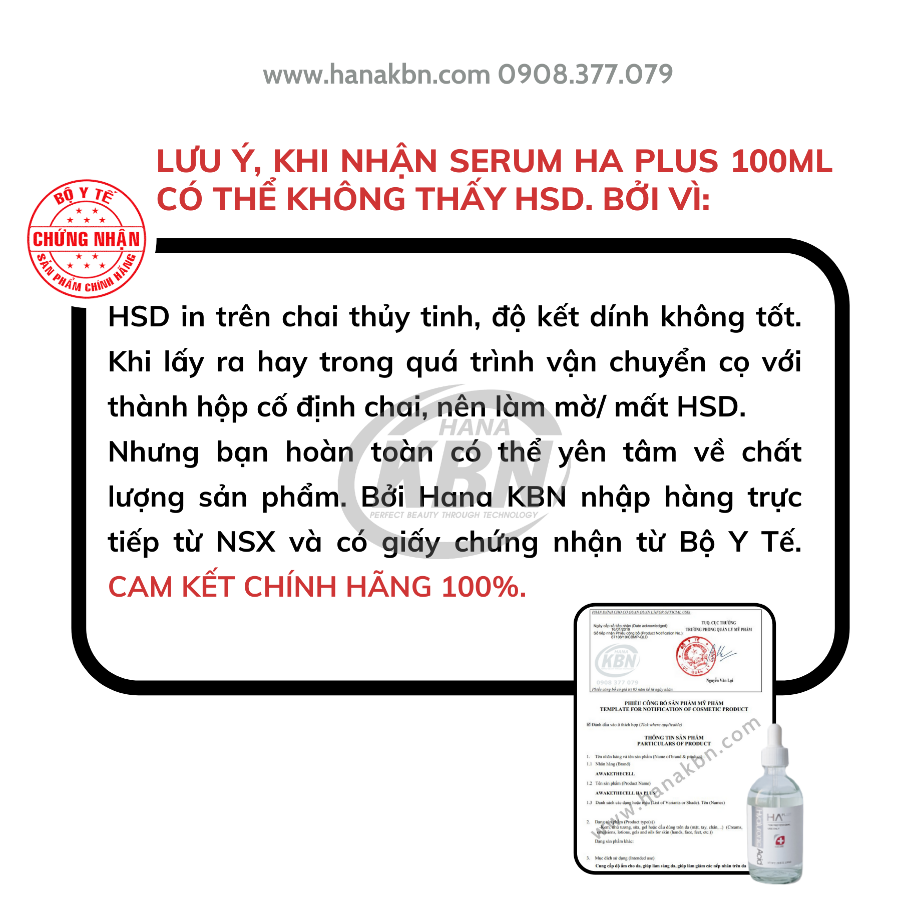 Serum HA Plus 100ml - Cấp Nước, Dưỡng Ẩm, Căng Bóng Da, Mờ Nếp Nhăn