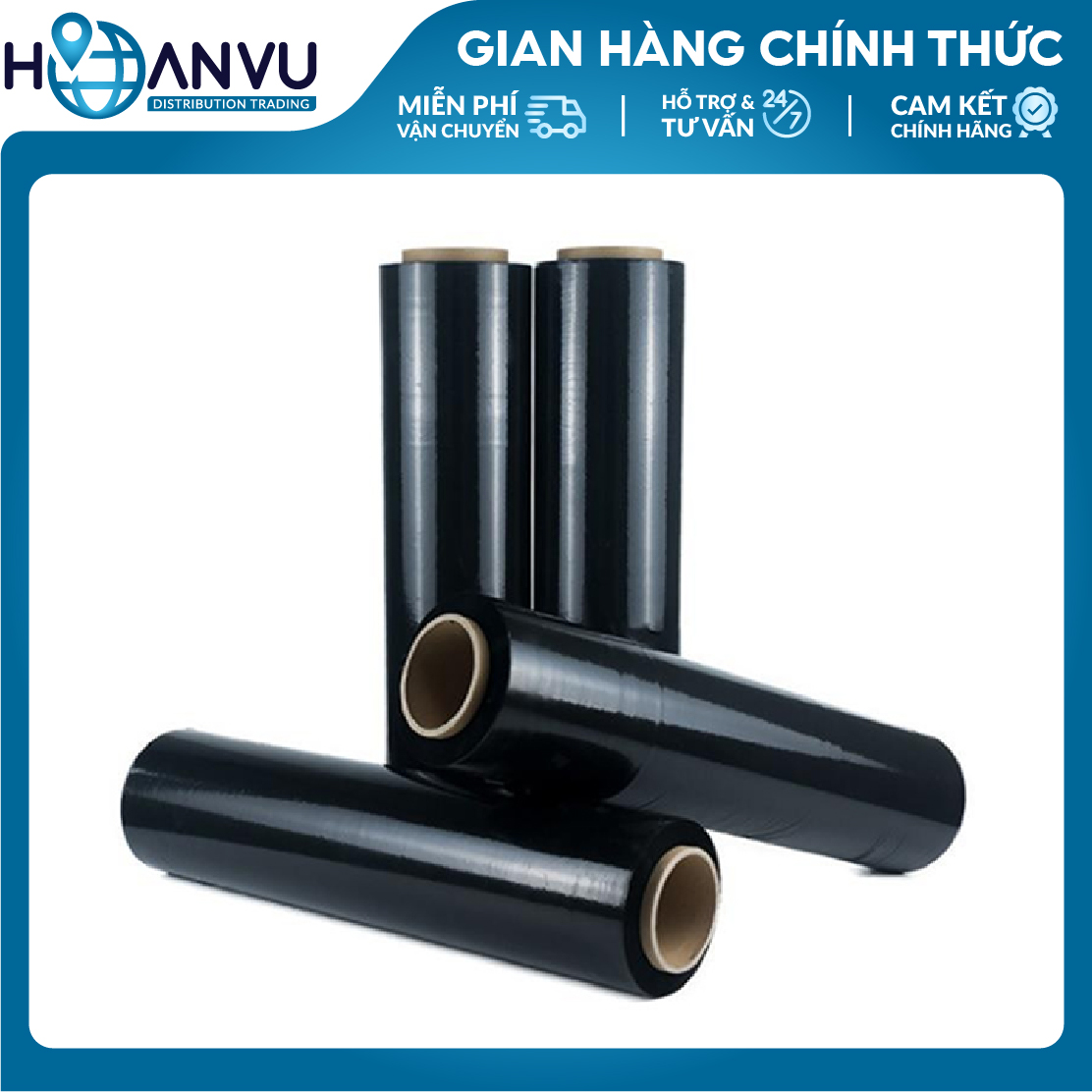 Màng PE Quấn Hàng Pallet TPP, PE Stretch Film, Màng Nhựa Bọc Hàng, Màng Quấn Pallet, Màng Chít, Màng Co, Màng Cuốn Hàng – Màu Đen