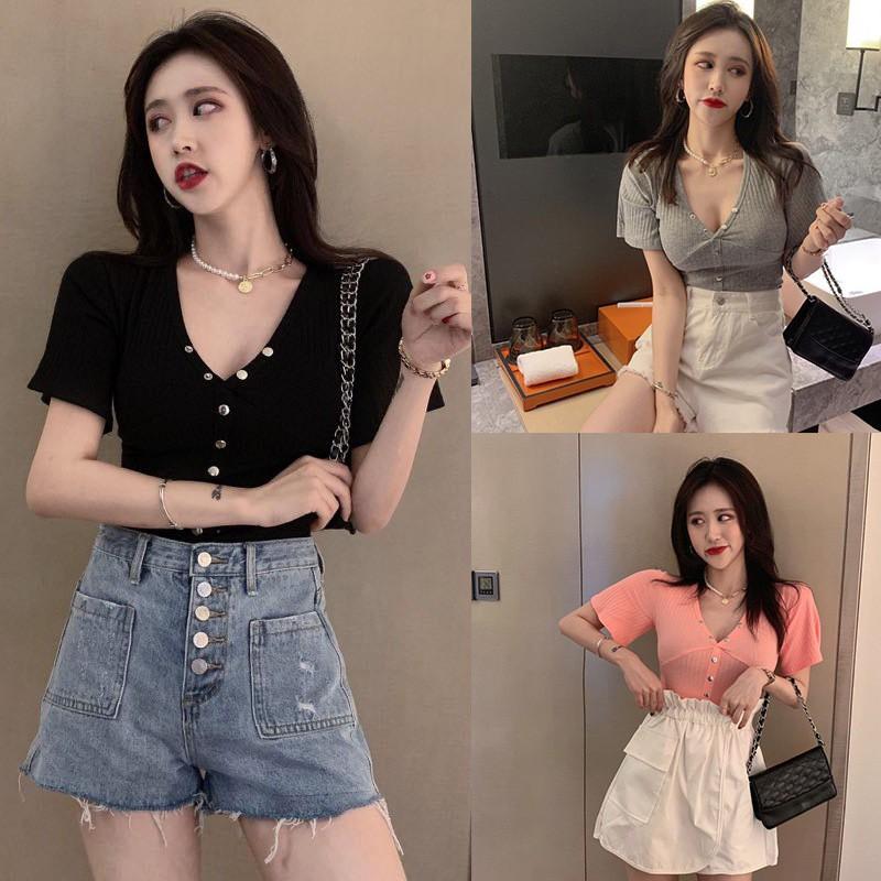 Áo Thun Dáng Ôm Thiết Kế Giản Dị Thời Trang