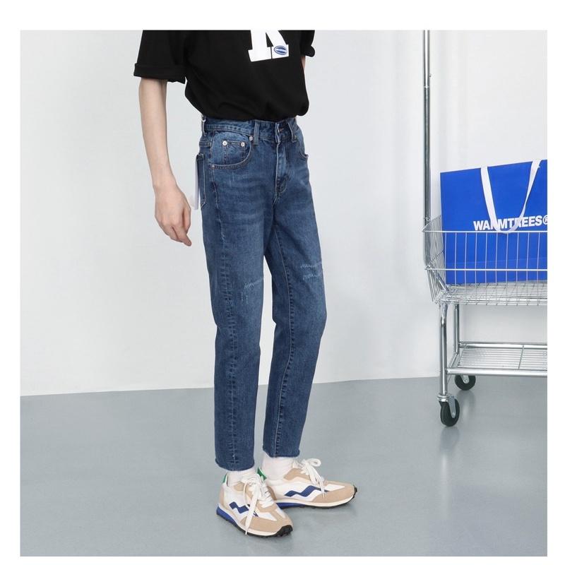 quần jeans nam ống ôm quần jeans 2 màu đậm nhạt