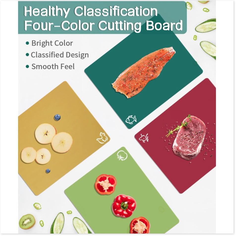 Thớt chia thực phẩm, phân loại Flexible Cutting Board PPCare (4 cái) Gia Dụng SG