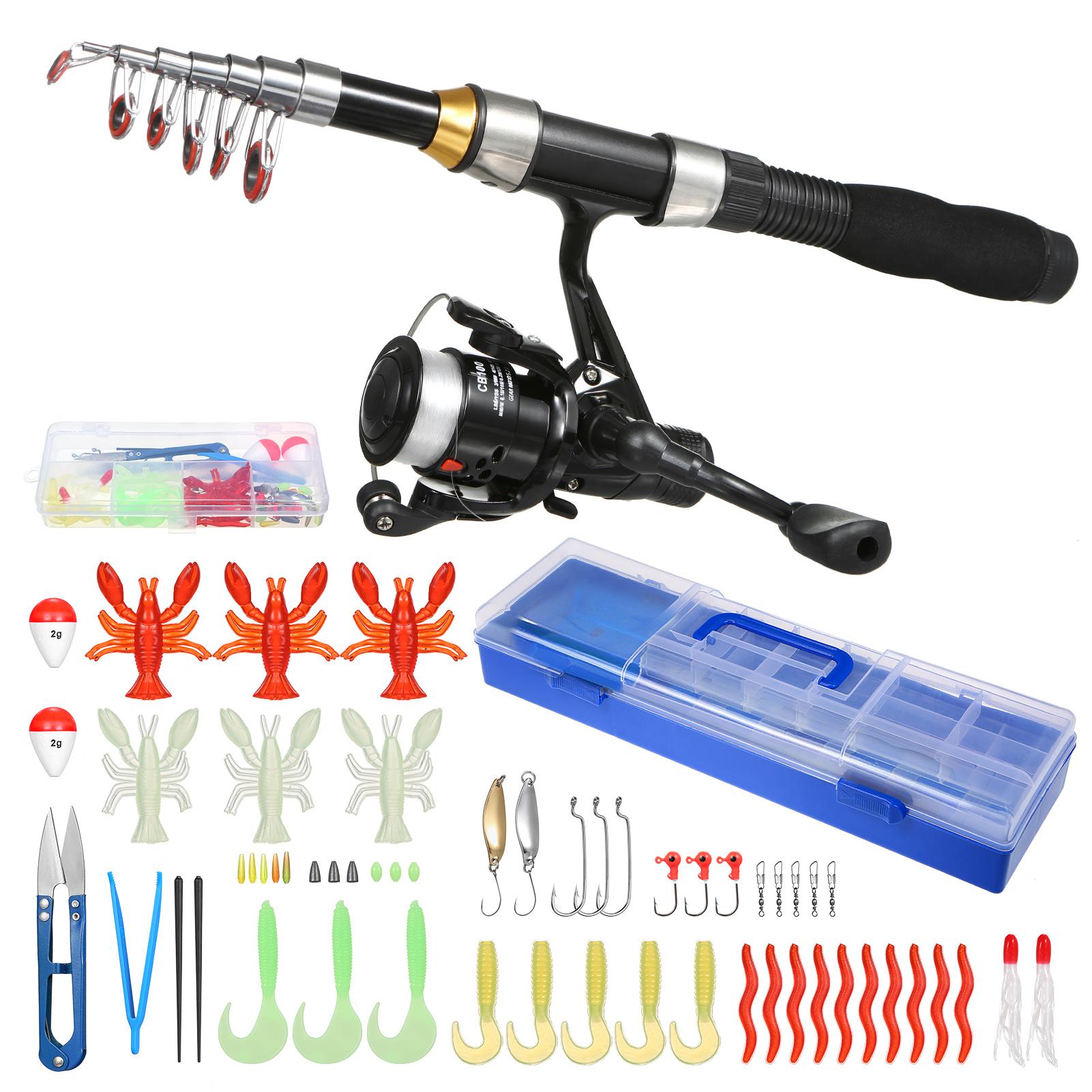 LEO 1.7m Telescopic Fishing Rod Spinning Reel Tackle Set For Saltwater and Freshwater