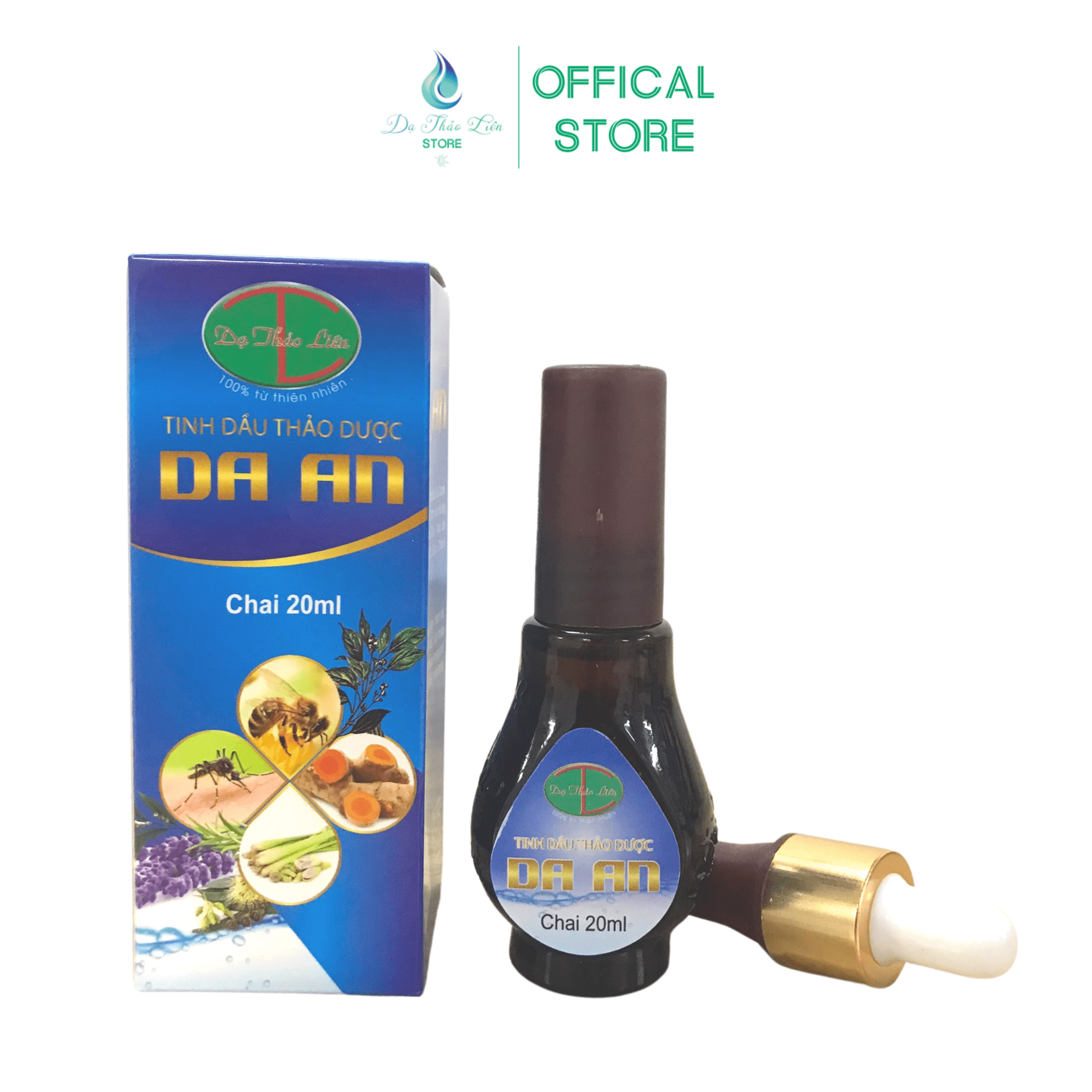 Tinh Dầu Thảo Dược Da An 20ml Dạ Thảo Liên 100% Thảo Dược Thiên Nhiên