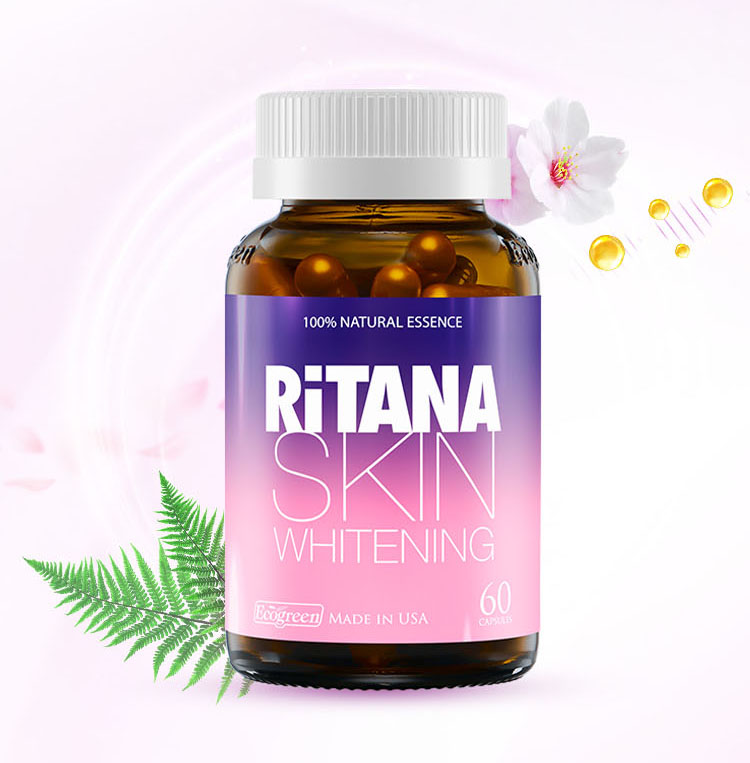 [Hộp 60 Viên] Viên uống RITANA - Trắng da mờ sạm nám với L-Glutathion, Sakura, Pomegranate, P.Leucotomos, collagen