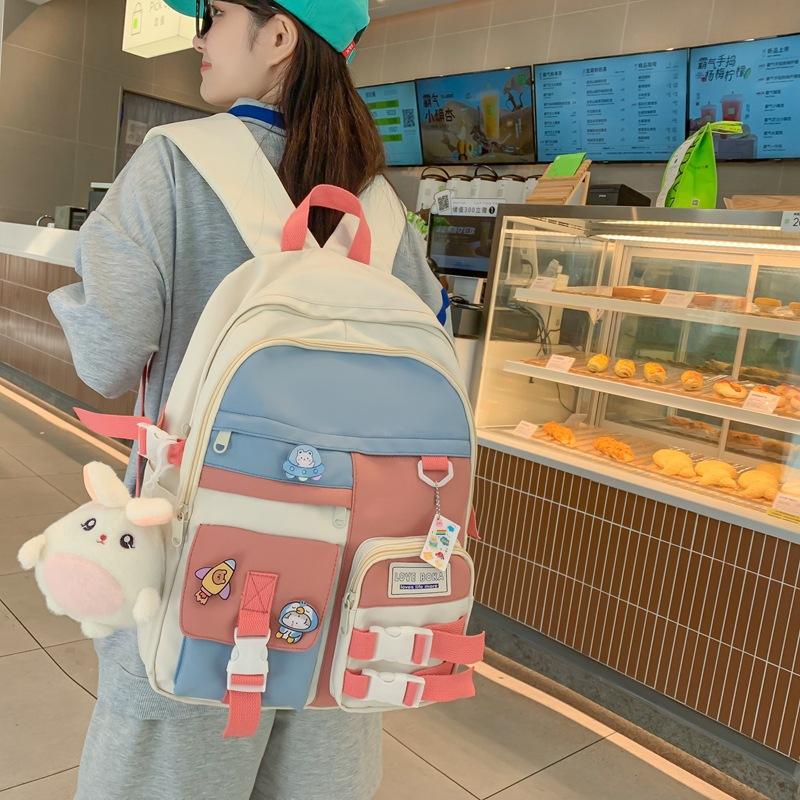 Phong cách mới nhất của ba lô sức chứa lớn đơn giản mới của Nhật Bản Phiên bản Hàn Quốc của ins Mori cặp học sinh nữ phong cách đại học nhỏ tươi mới