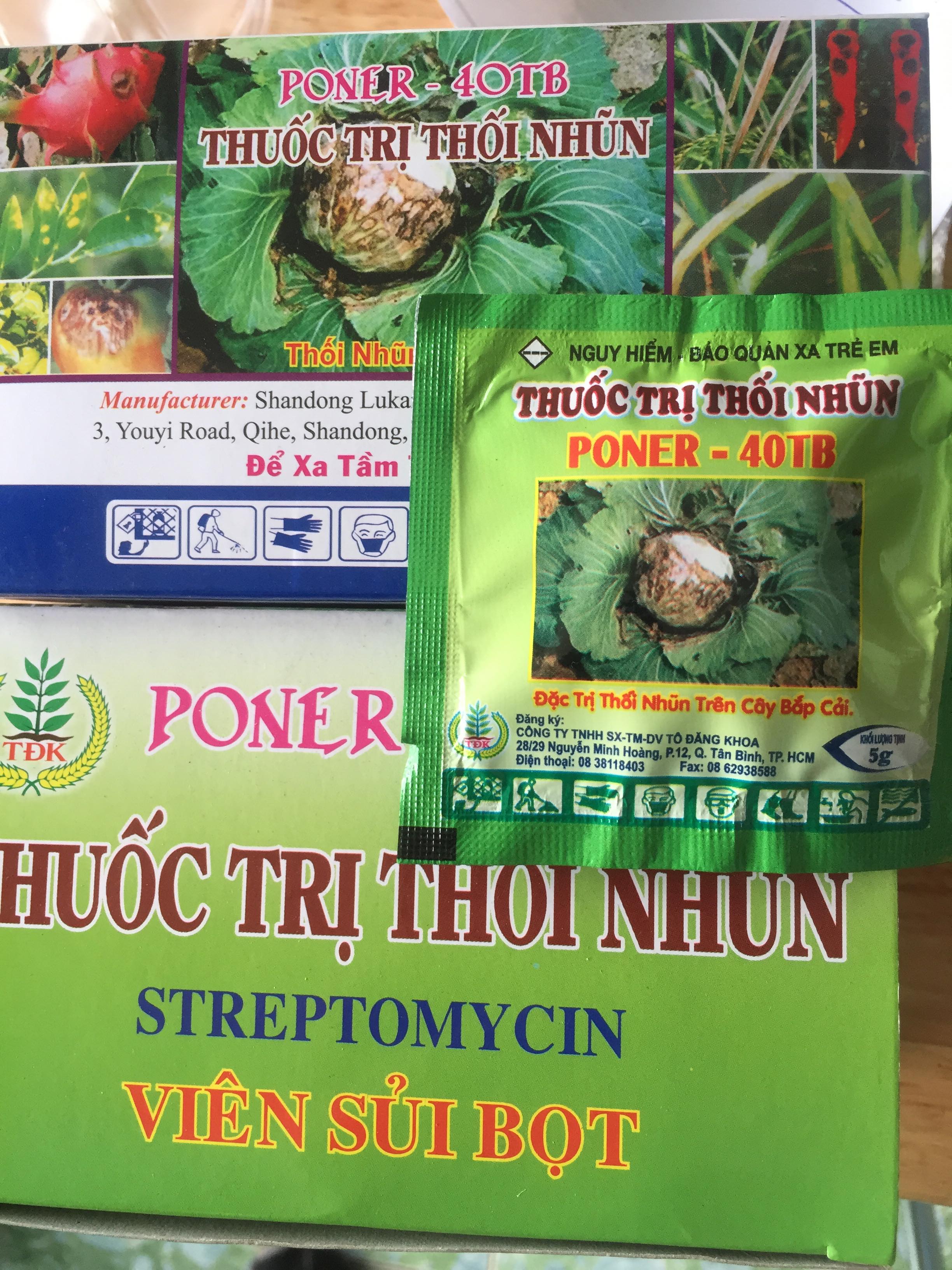 Hộp 20 VIÊN chống thối nhũn Poner 40TB cho hoa lan và cây trồng