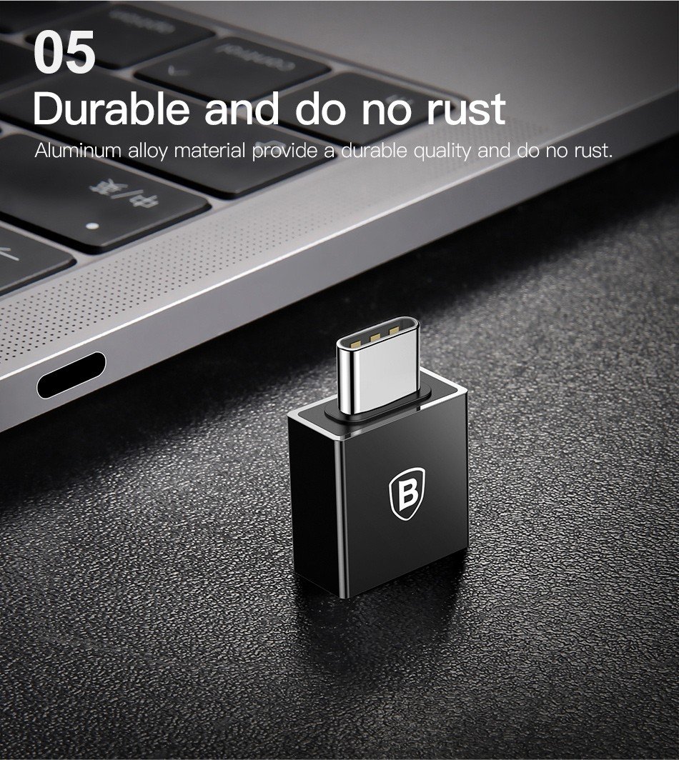 Đầu chuyển OTG Baseus USB Type C sang USB Full size (TYPE C- USB)/ (USB-TYPE C)/ (TYPE C-MICRO)- Hàng chính hãng