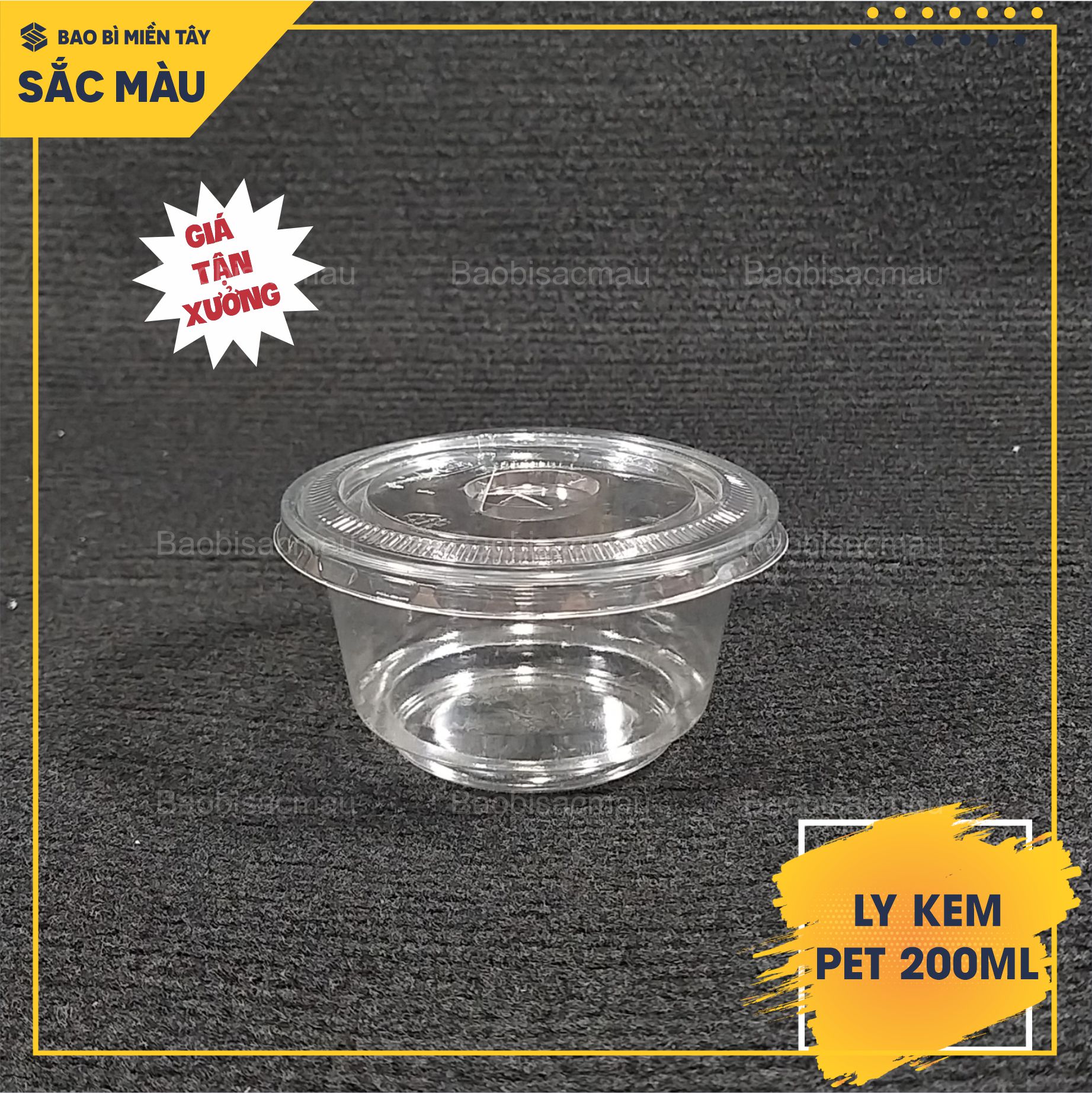 50 Ly kem PET 200ML kèm nắp, ly đựng kem, rau câu, bánh plan, topping....