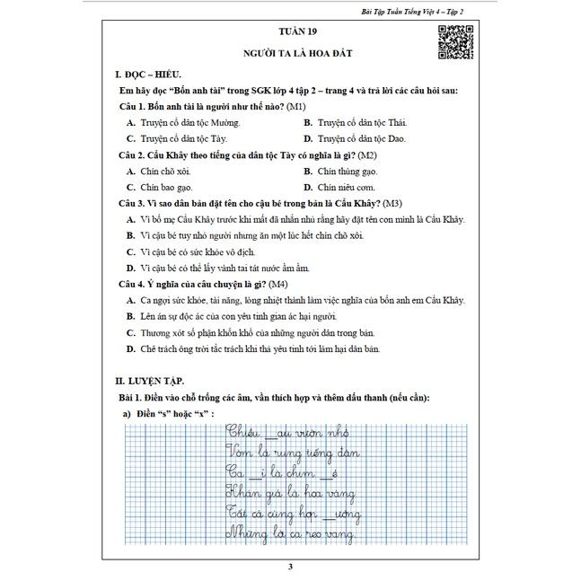 Sách - Bài Tập Tuần dành cho học sinh lớp 4 - Toán và Tiếng Việt - học kì 2