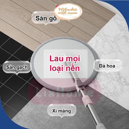 Chổi lau nhà tự vắt thông minh tách nước K9 xoay 360 độ, Cây lau nhà thông minh 360 độ tách nước cán inox kèm thùng