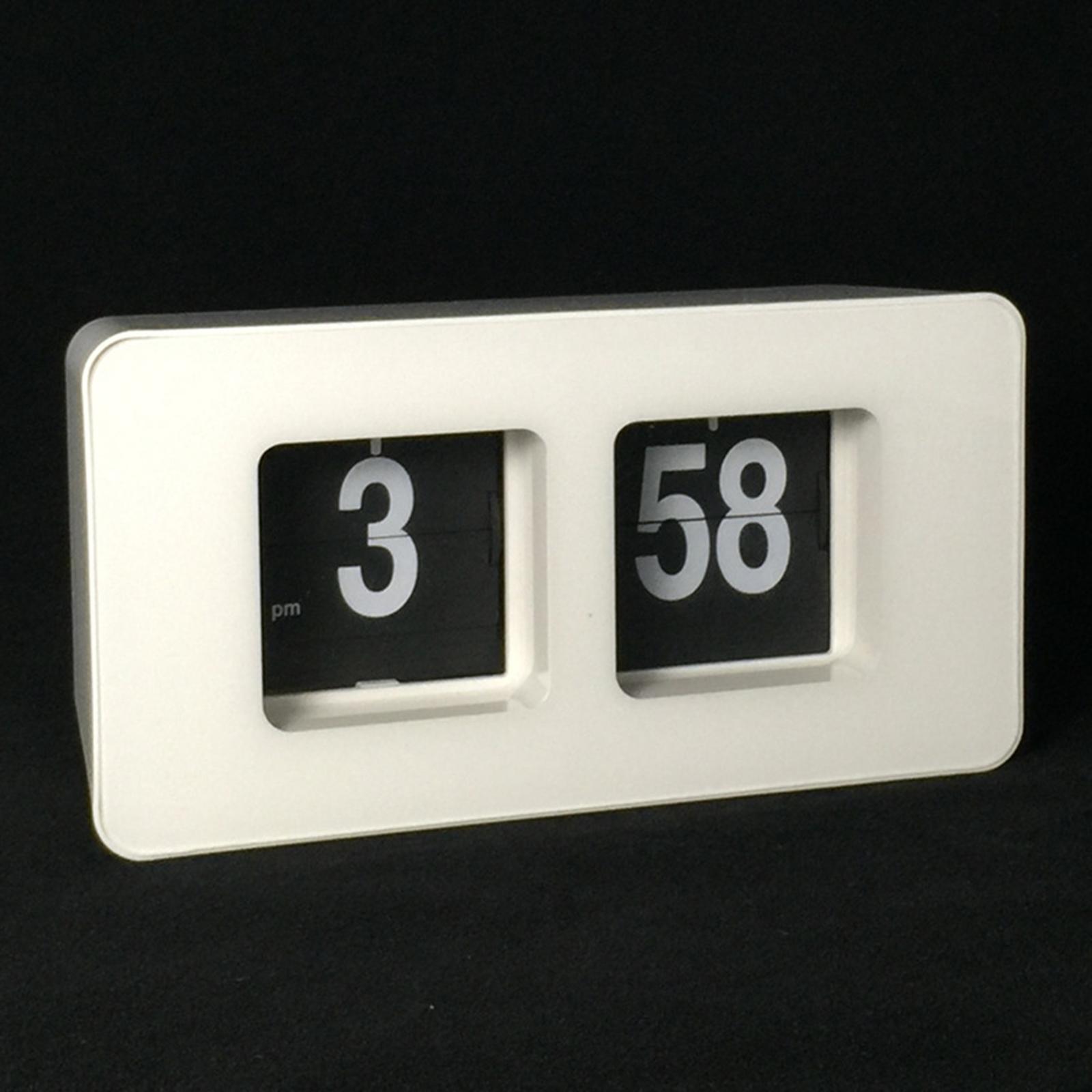 Auto Flip Clock Desk Clock Digital Battery Operated Table File Down Page Clocks Non Ticking Silent Sweep for Bedroom Living Room Decor Home Office