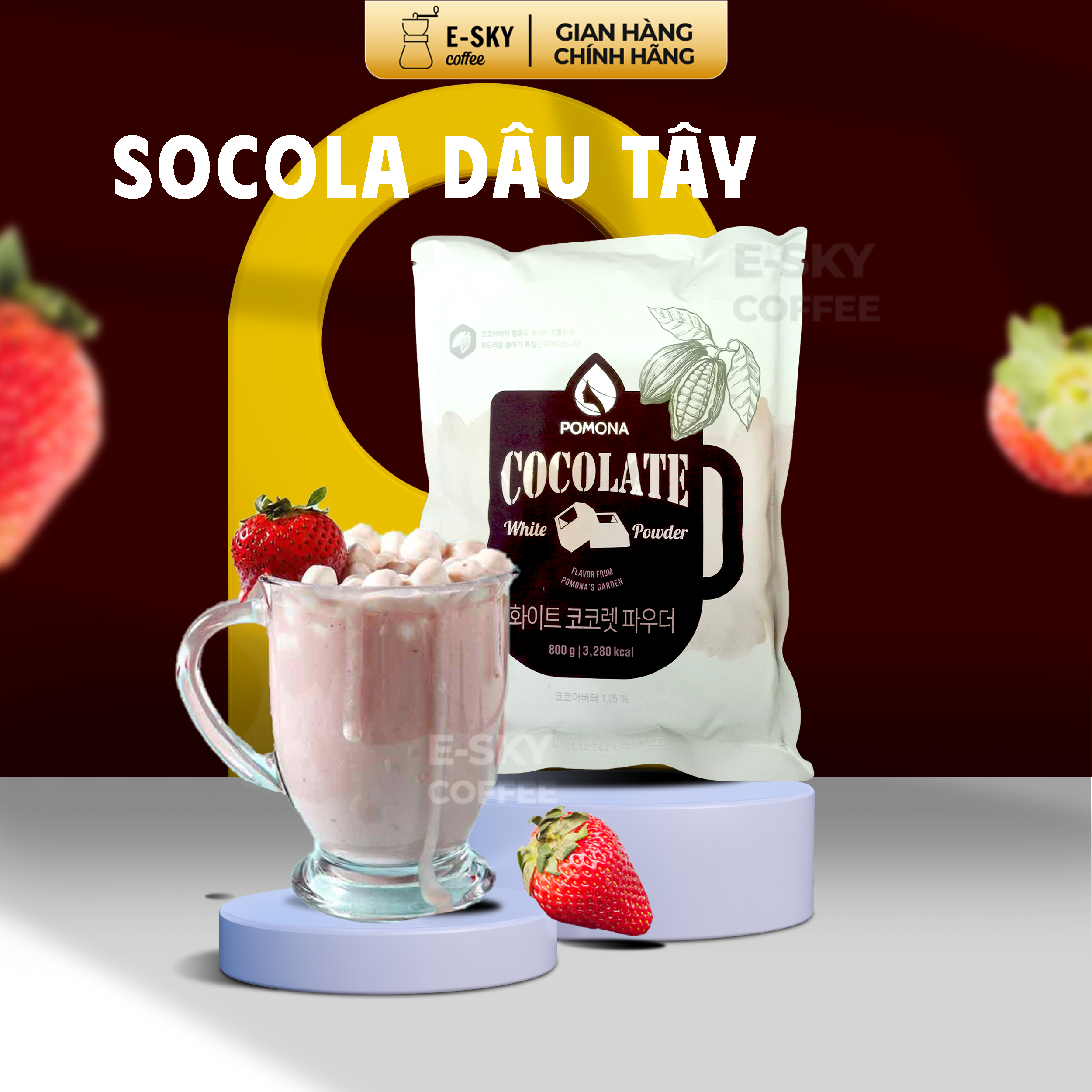 Bột Socola Trắng POMONA White Chocolate Powder Nguyên Liệu Pha Chế Cà Phê, Latte, Mocha, Trà Sữa, Sữa Lắc Hàn Quốc 800g