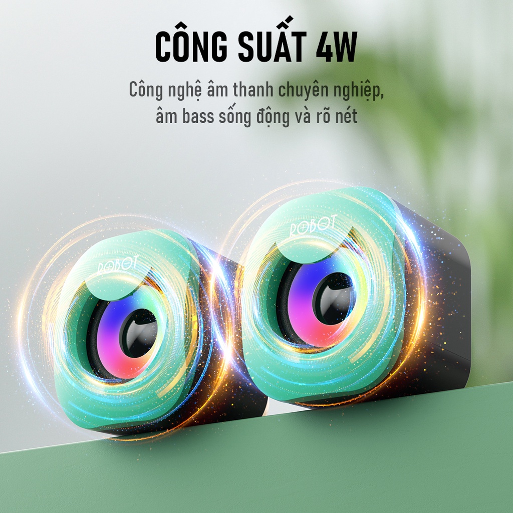 Loa Máy Tính/Laptop ROBOT RS180 Hiệu Ứng Ánh Sáng RGB - Hàng Chính Hãng