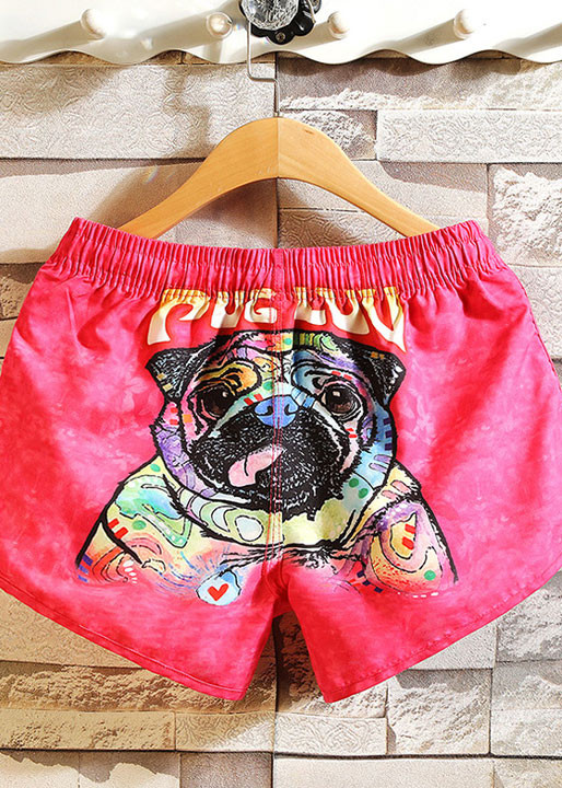 Quần Đi Biển Đôi - Quần Đùi Đôi - Thời Trang Đôi Mùa Hè - Quần Short Cặp Đôi SZone SQ220 Pink Pug