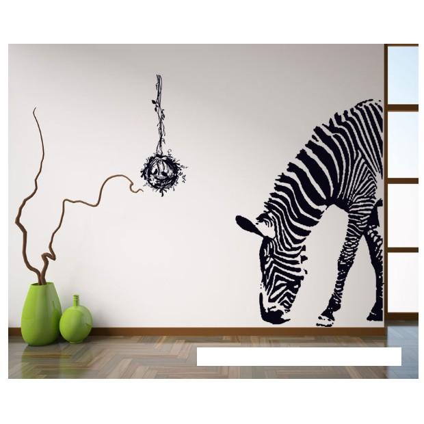 Decal trang trí tường - Ngựa Vằn Đen tinh tế