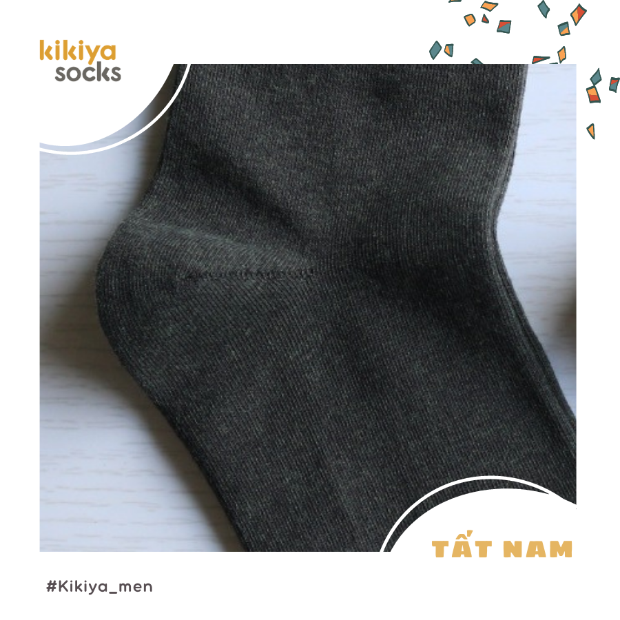 Tất vớ nam cotton cổ cao Kikiya cao cấp Hàn Quốc M-C-029