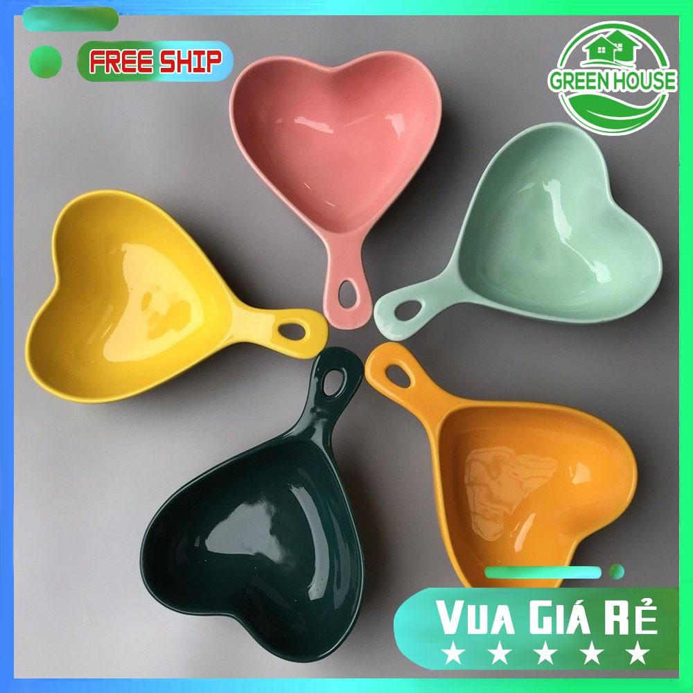 Green House - Bát sứ Trái Tim 5 Màu Chén Sứ dùng ăn dặm, ăn cơm decor trang trí