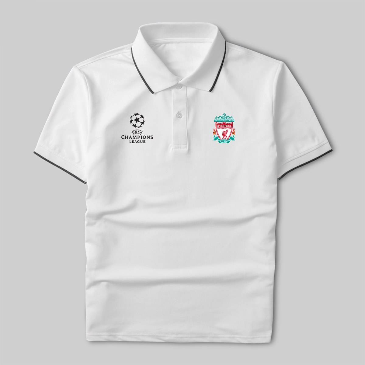 Áo polo Liverpool vải polo cá sấu không xù lông - Áo thun nam có cổ in logo CLB cup C1 đầy đủ size Gokis shop