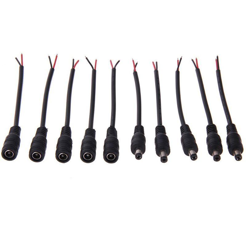 Dây nguồn DC đầu jack Đực, Cái DC 5.5x2.1mm đúc sẵn