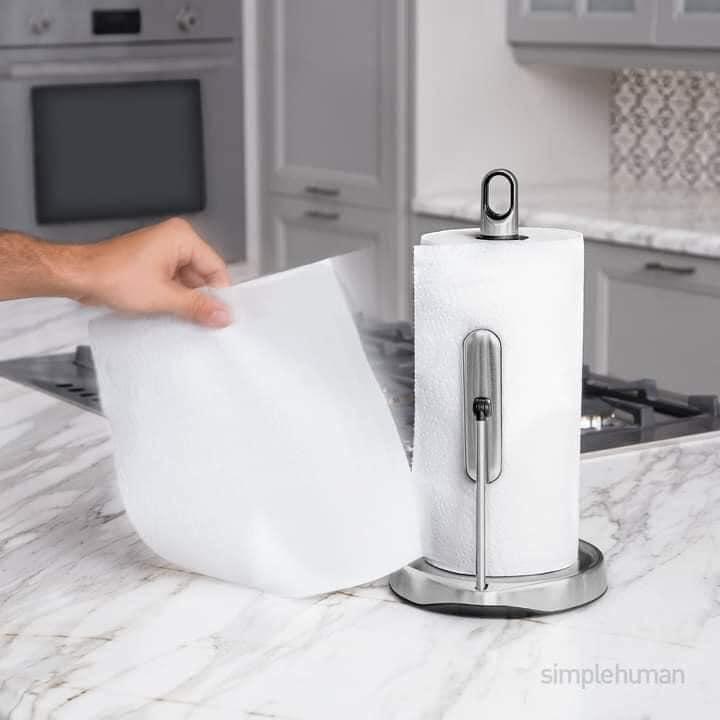 Dụng Cụ Để Giấy Ăn SimpleHuman, Chất Liệu Thép Không Gỉ Bền Đẹp, Chân Đế Chống Trượt, Nhập Đức