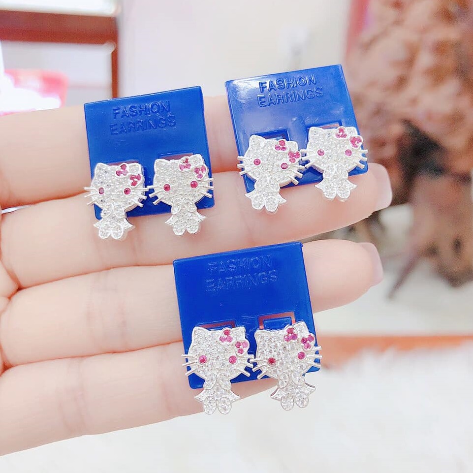 Bộ trang sức trẻ em mặt Kitty chất liệu bằng bạc MS205