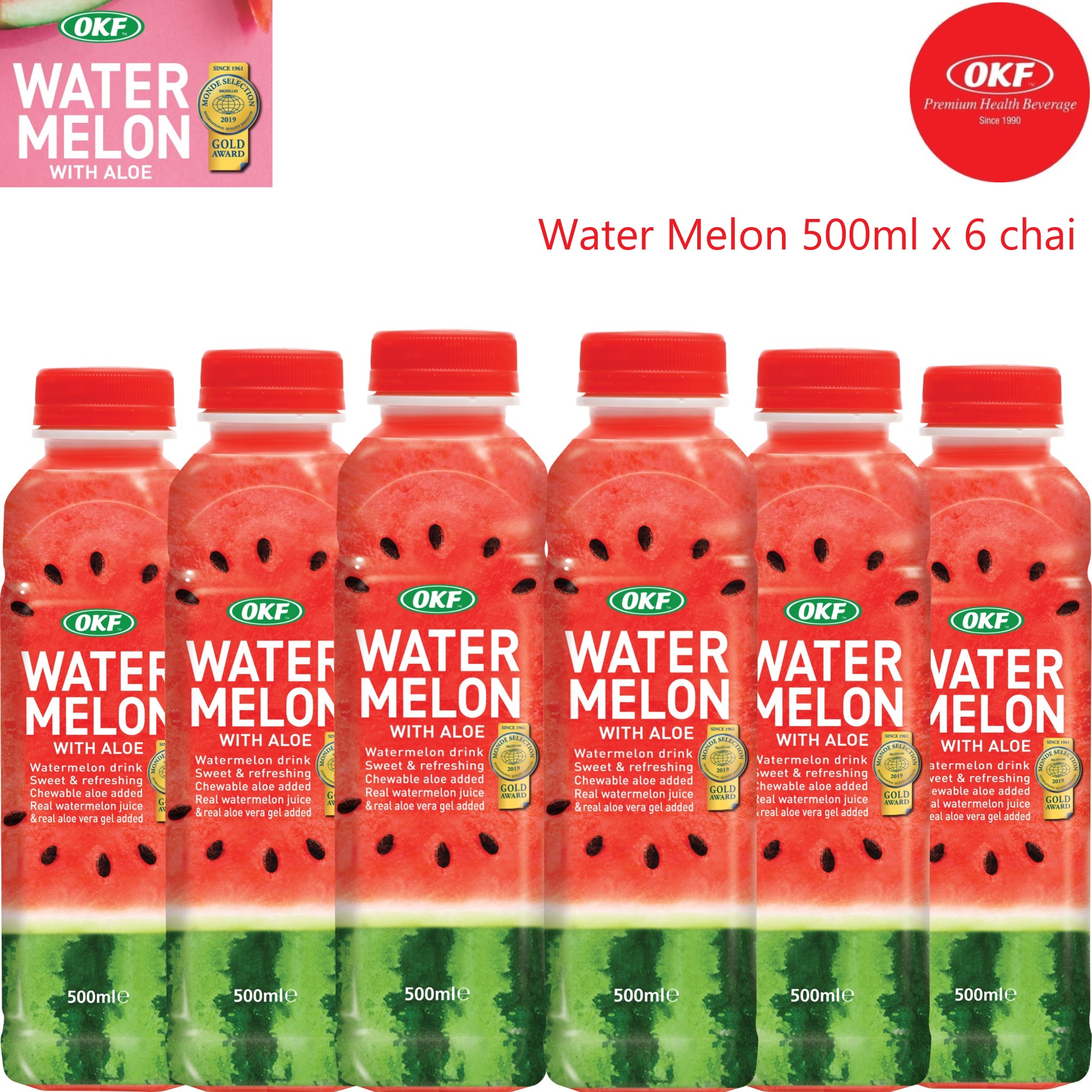 Nước dưa hấu lô hội (NƯỚC DƯA HẤU) OKF Hàn Quốc 500ml x 6 chai