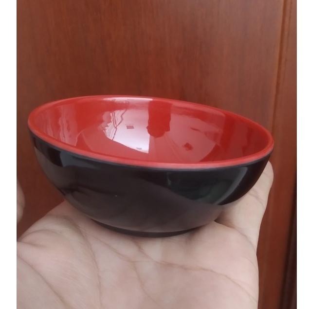 Chén cơm,chén đựng nước chấm gia vị nhựa Melamine 2 lớp đỏ đen