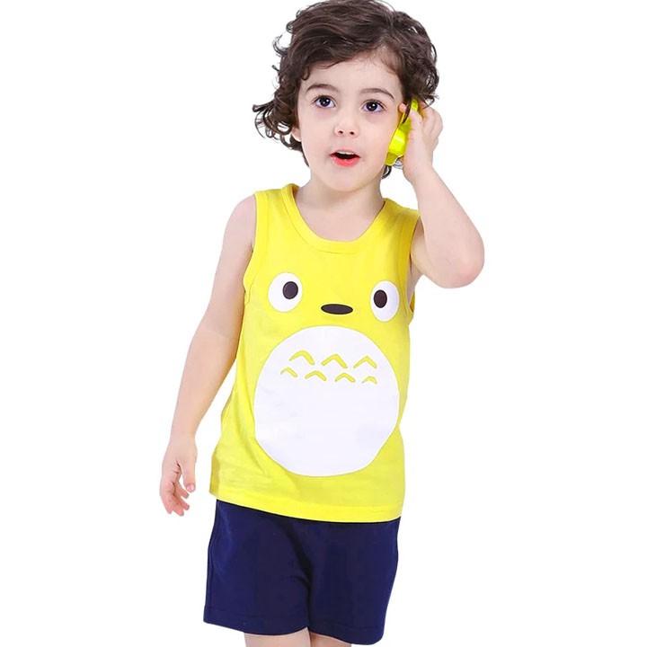 Đồ bộ cotton sát nách cho bé 4-10 tuổi hình Totoro đáng yêu – DN007