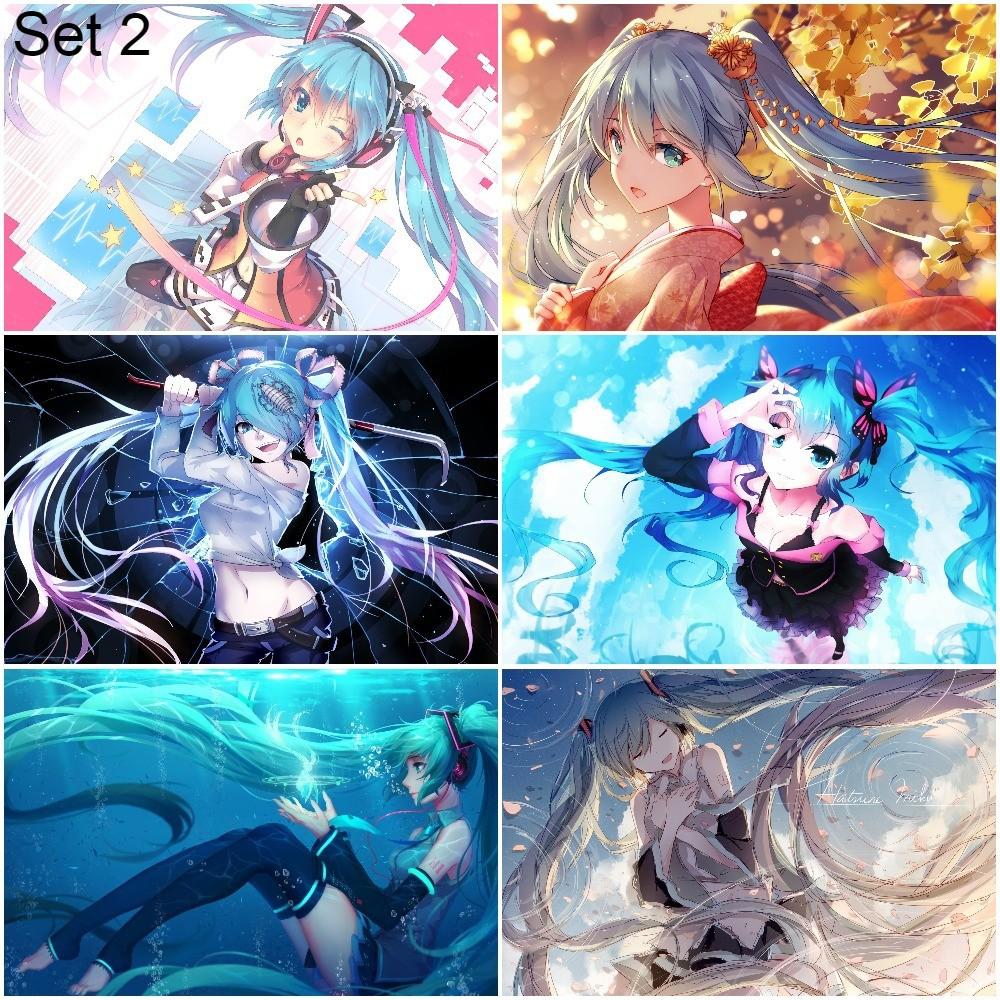 Bộ 6 Poster vocaloid Hatsume Miku - A3,A4,A5